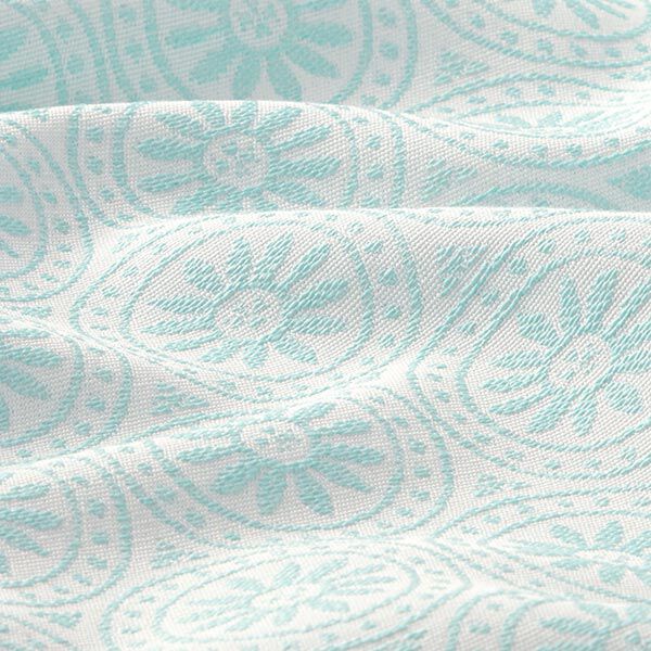 Outdoor fabric Jacquard Circle Ornaments – mint/offwhite,  image number 2