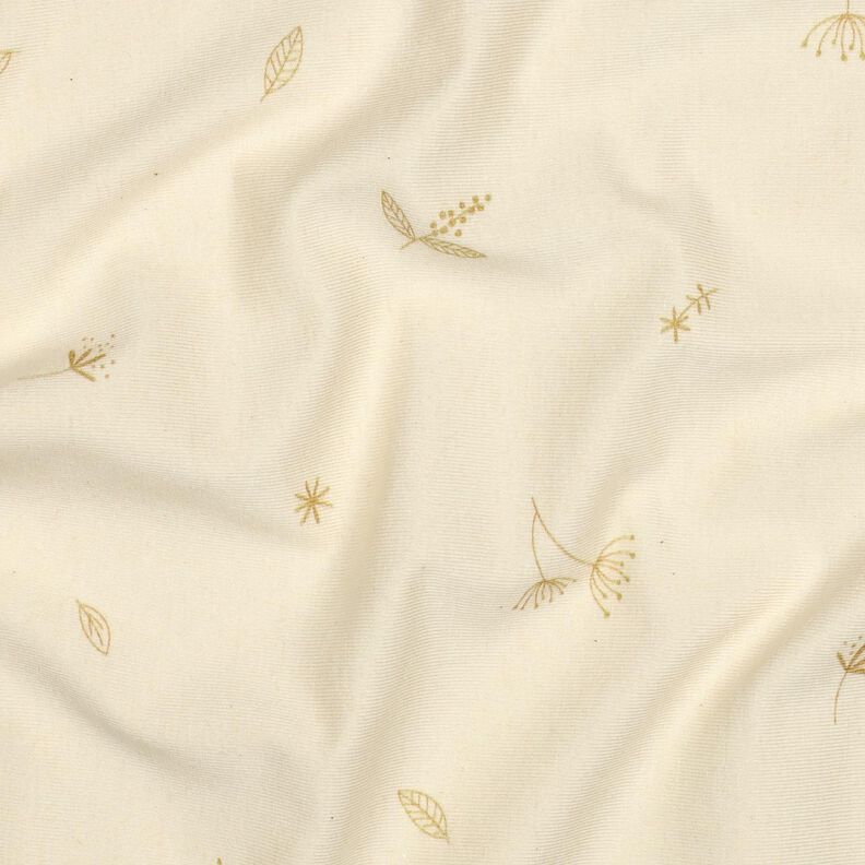 GOTS Cotton Jersey Branches and plants | Poppy Fabrics – cream/fawn, image number 2