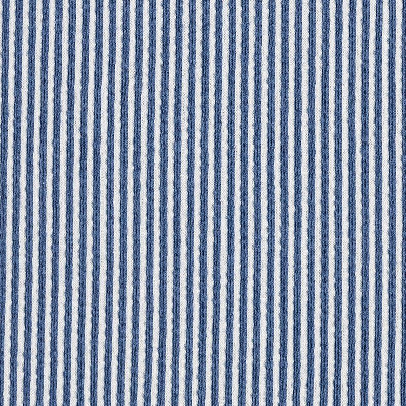Cotton Jersey Seersucker Fine Stripes – denim blue/white,  image number 1