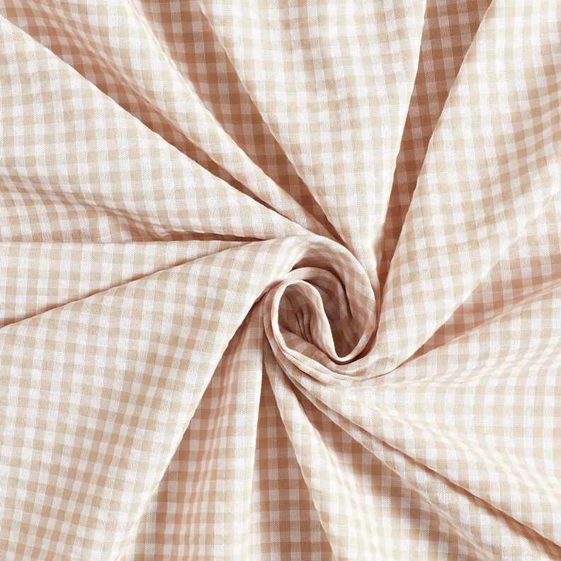 <h2>Small Check Seersucker, Beige &ndash; Anemone/White &ndash; Characteristic Structure and Fine Check,  image number 3