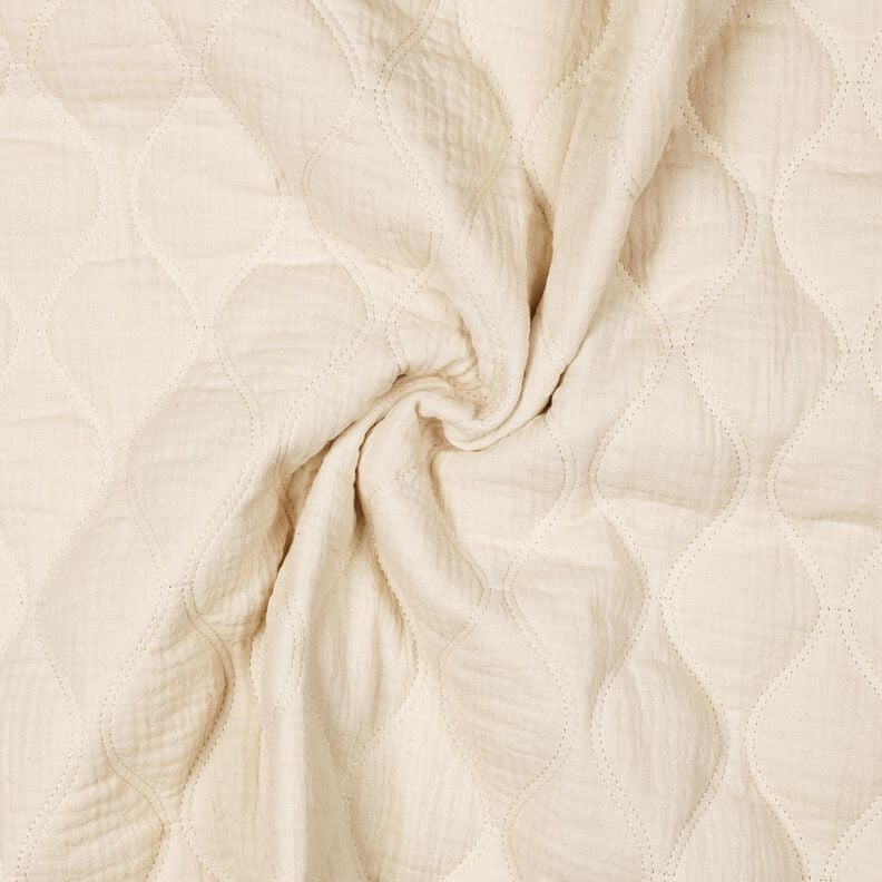 Quilted Fabric Muslin waves – offwhite,  image number 3