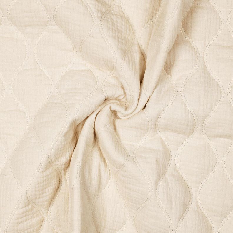 Quilted Fabric Muslin waves – offwhite, image number 3