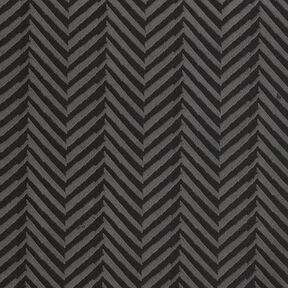 Jacket fabric herringbone paste print – grey/black, 