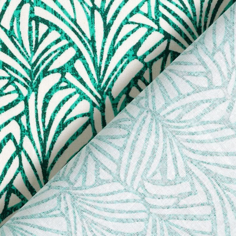 Coated Cotton abstract palm fronds &ndash; peppermint/ivory,  image number 4