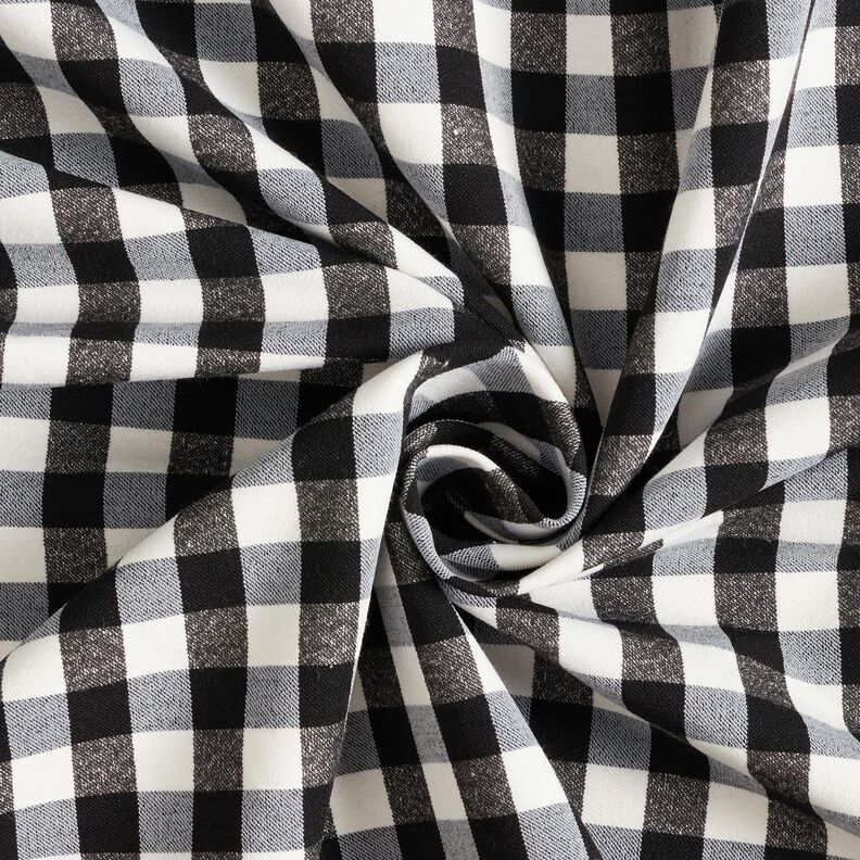 Stretch trouser fabric Vichy check – black/white,  image number 3