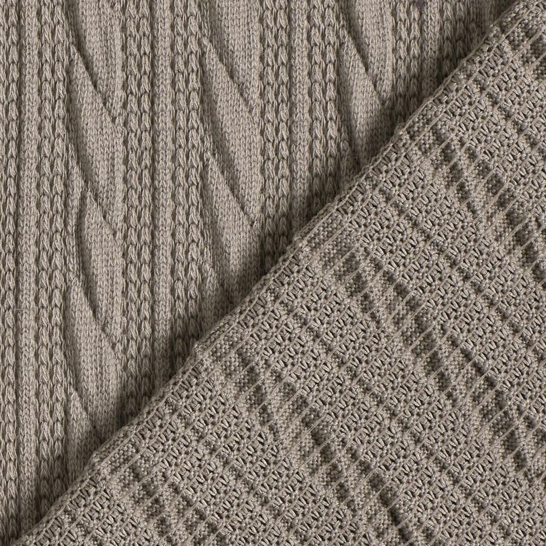 Knit Cloqué Cable-knit print – silk grey, image number 4