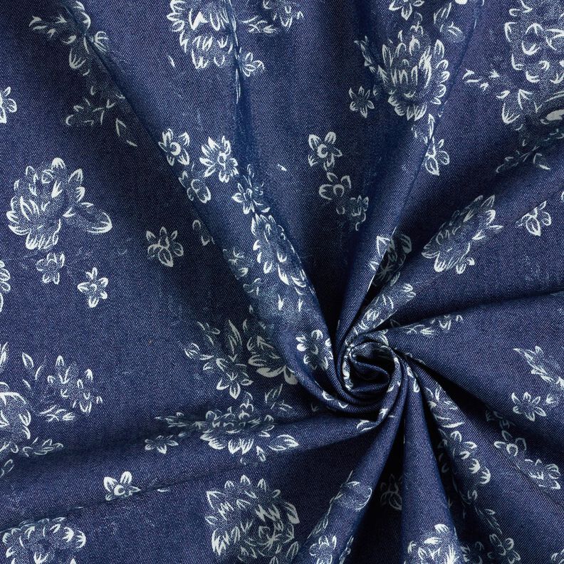 Chambray Small Roses – navy blue/offwhite,  image number 3