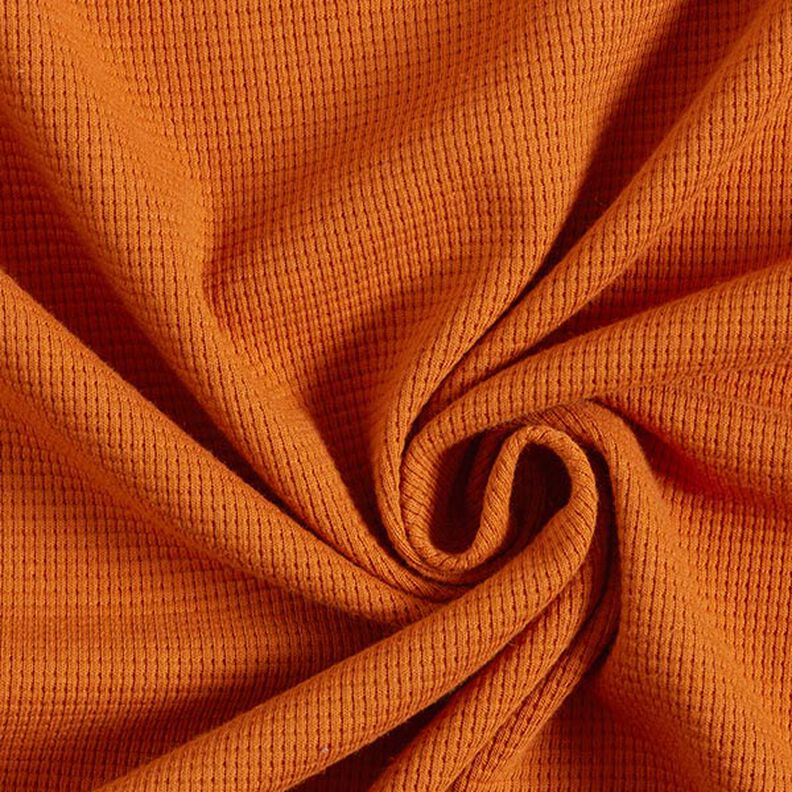 Mini Cotton waffle jersey Plain – terracotta,  image number 1