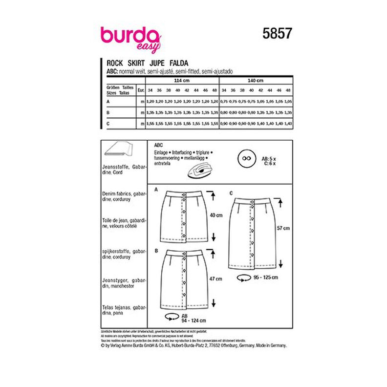 Skirt | Burda 5857 | 34-48,  image number 12