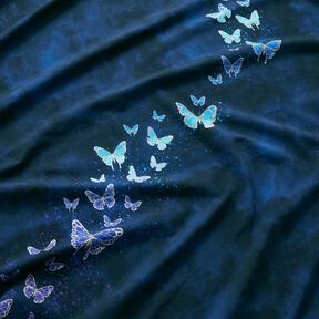 Cotton Jersey gradient butterflies | Glitzerpüppi – midnight blue, 