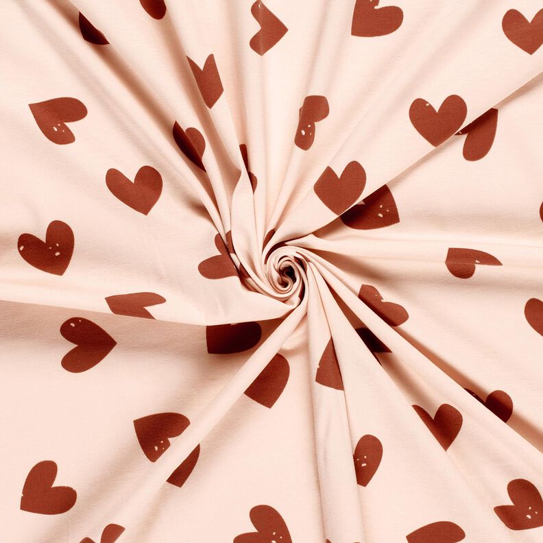 Cotton Jersey big hearts – rosé/dark dusky pink,  image number 3