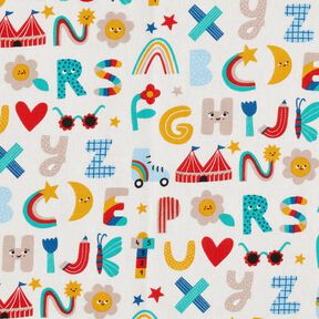 Cretonne Happy alphabet – offwhite, 