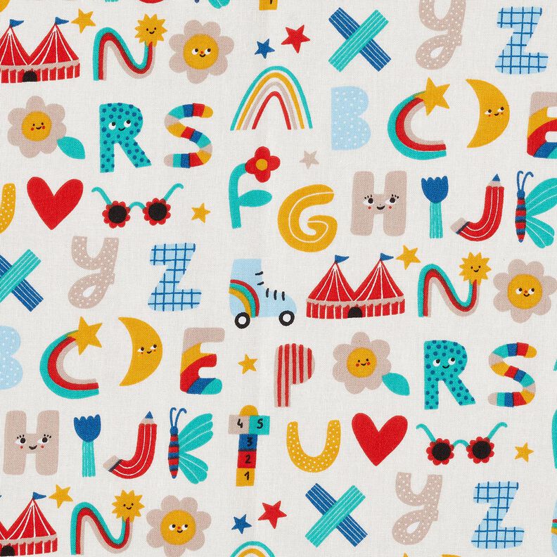 Cretonne Happy alphabet – offwhite,  image number 1