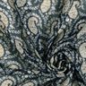Crepe Chiffon paisley and lurex stripes – black/silver blue,  thumbnail number 3