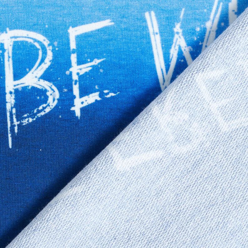 French terry Be Wild | Glitzerpüppi – royal blue/white,  image number 4