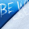 French terry Be Wild | Glitzerpüppi – royal blue/white,  thumbnail number 4