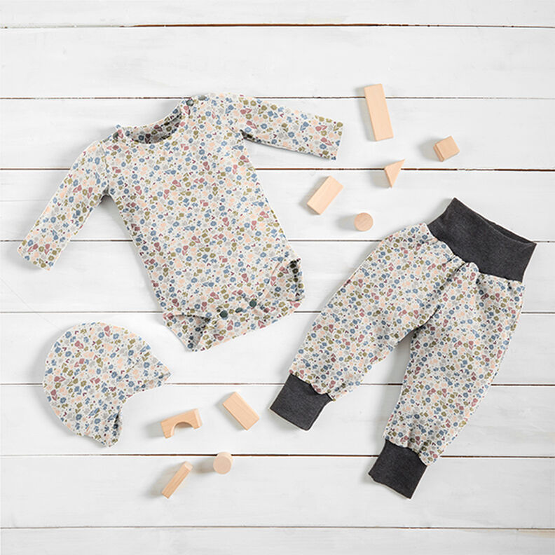 Cotton Jersey cute flowers – offwhite, image number 6
