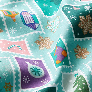Cotton Poplin Christmas Letters – mint/white, 