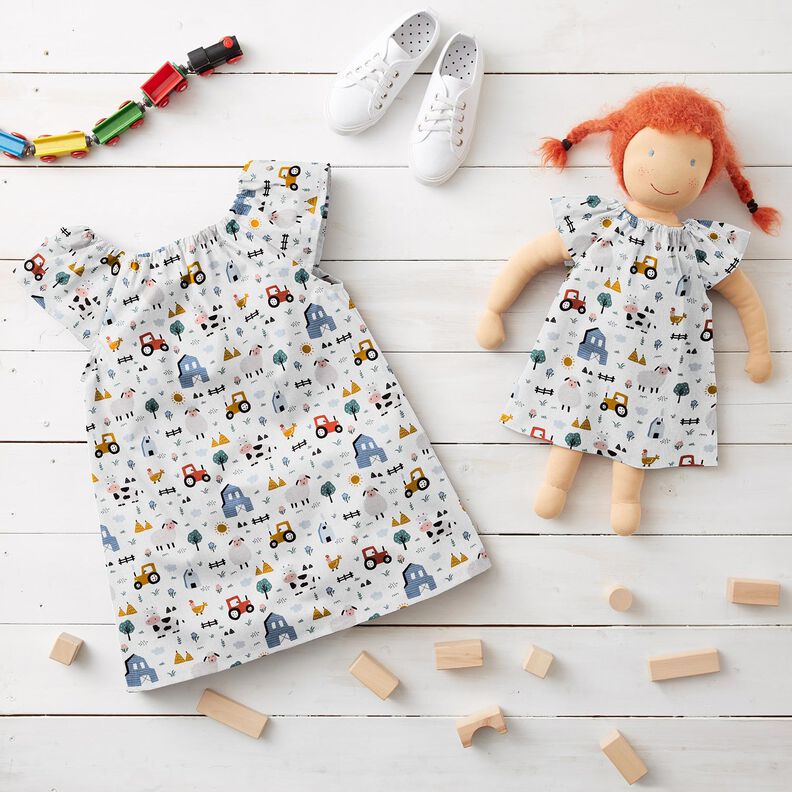 Cotton Poplin Farmyard – white,  image number 6