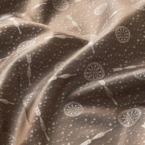 Lining Fabric Jacquard Dartboards and arrows – grey/gold, 