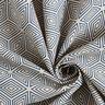 Decorative half Panama fabric 3D cubes – blue/natural,  thumbnail number 3