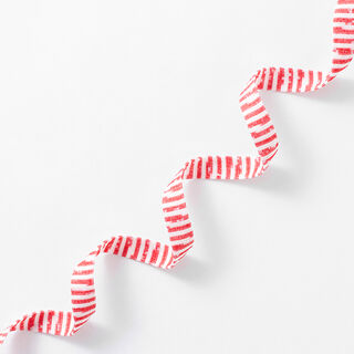 Knitted Trim  Mottled Stripes [13 mm] – white/red, 
