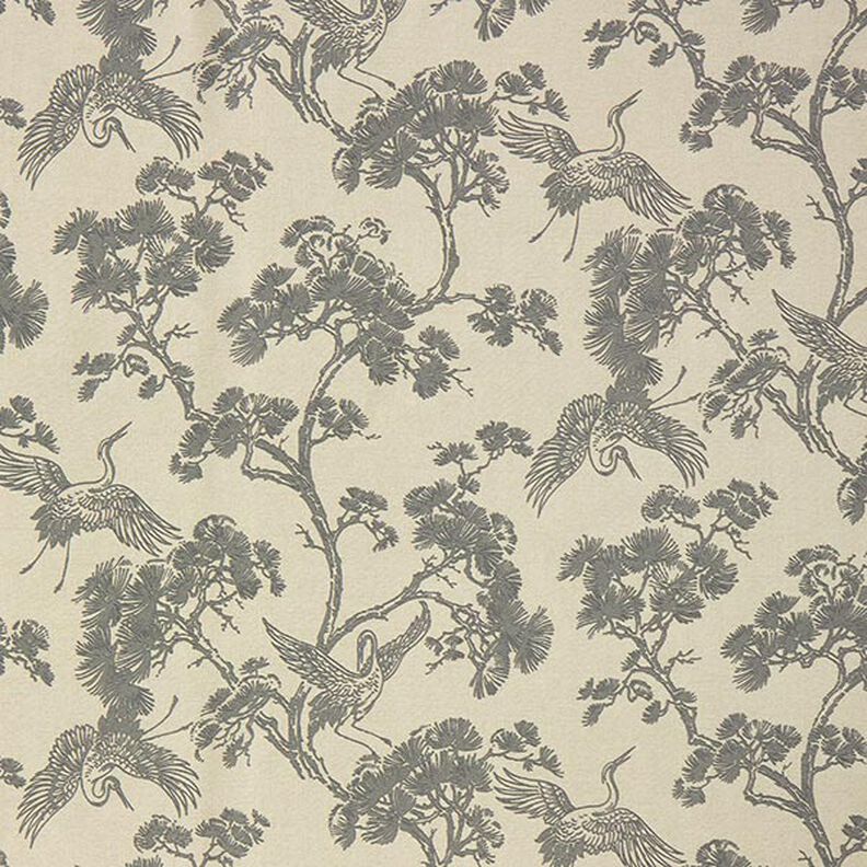 Decor Fabric Canvas Chinese Crane – sand/grey,  image number 1