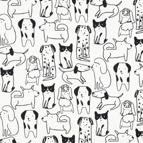Cotton Flannel Dogs | Poppy Fabrics – white/black, 
