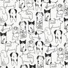 Cotton Flannel Dogs | Poppy Fabrics – white/black,  thumbnail number 1