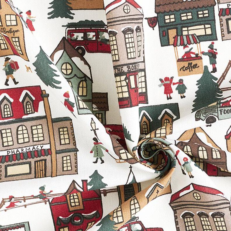 Decorative fabric half Panama winter berries – offwhite,  image number 3