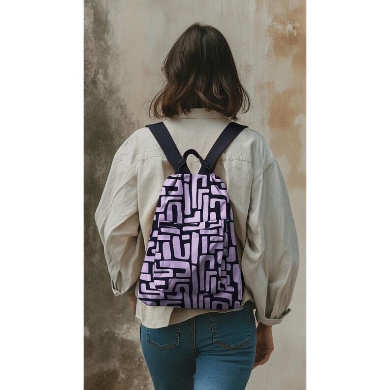 Coated Cotton abstract – pastel violet/midnight blue,  image number 5