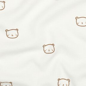 Waffle Jersey little bear | Poppy Fabrics – offwhite/fawn, 