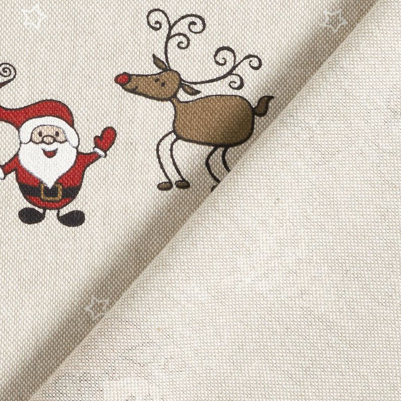 Decor Fabric Half Panama North Pole – natural/red, image number 4