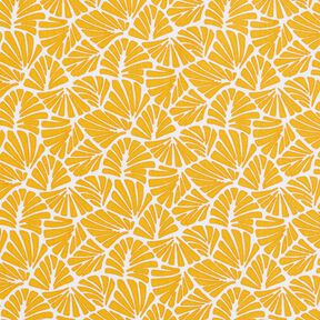 Coated Cotton abstract mini leaves – sunglow/white, 
