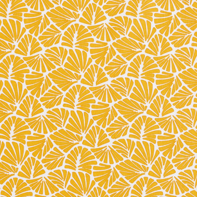Coated Cotton abstract mini leaves – sunglow/white,  image number 1