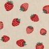 Decor Fabric Half Panama small strawberries – red/natural,  thumbnail number 5