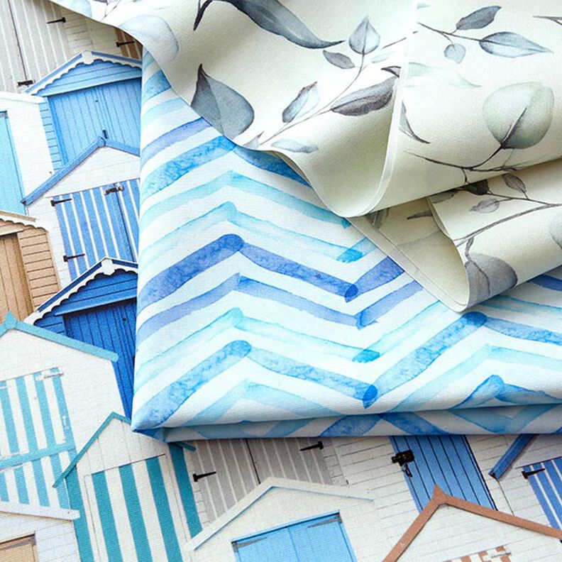 Outdoor Fabric Canvas beach houses – blue/white,  image number 5