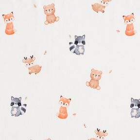 GOTS Cotton Jersey Baby Animals Digital Print – ivory, 