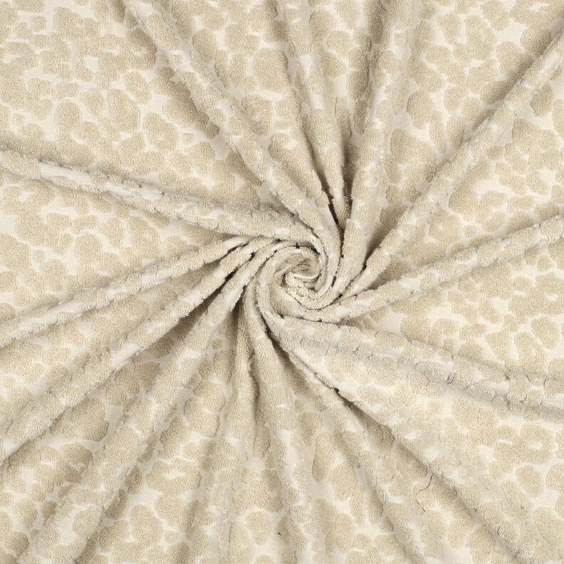 Towelling Fabric Stretch leopard print – sand, image number 3