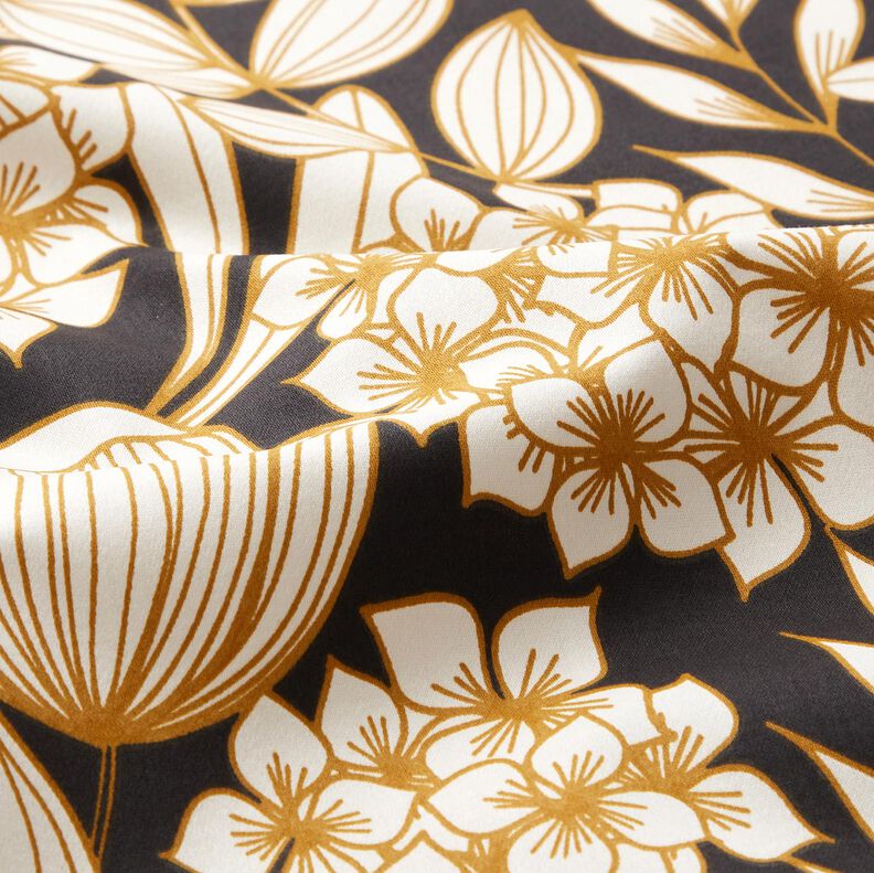 Sateen Tropical Flowers – black,  image number 2