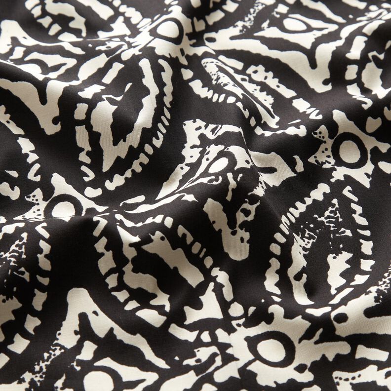 Blouse fabric abstract large pattern – black/white,  image number 2