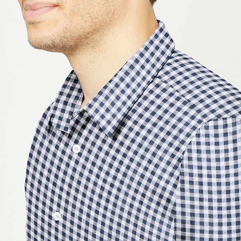 Seersucker Gingham Cotton Blend – navy blue,  image number 6