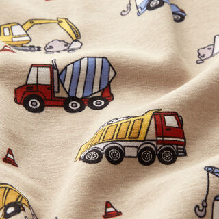 Alpine Fleece Construction site vehicles – light taupe, 