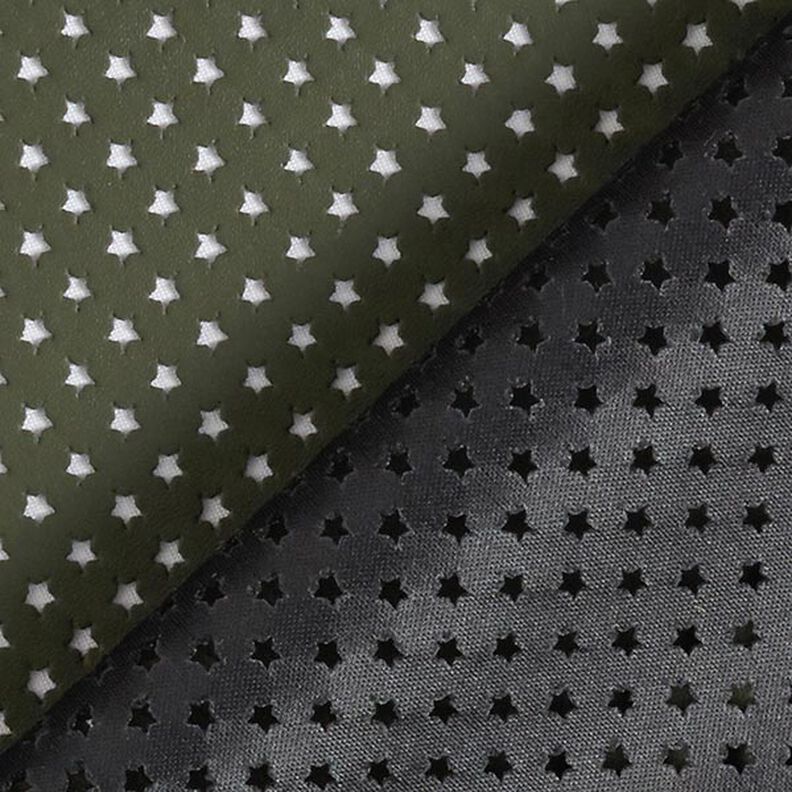 Imitation leather stamped stars – khaki,  image number 3