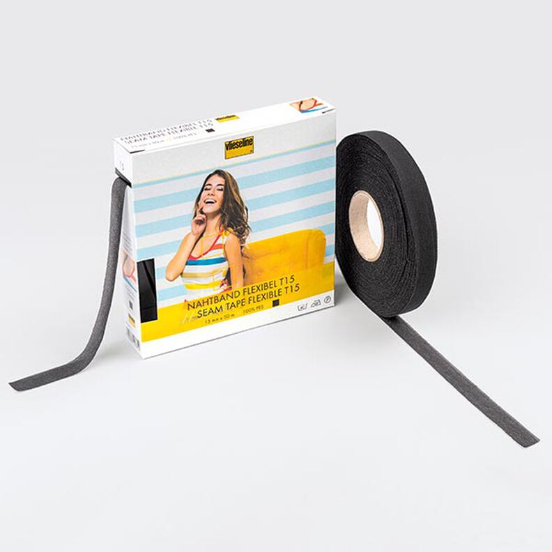 Seam Tape flexible T 15 [15 mm] | Vilene – black,  image number 1