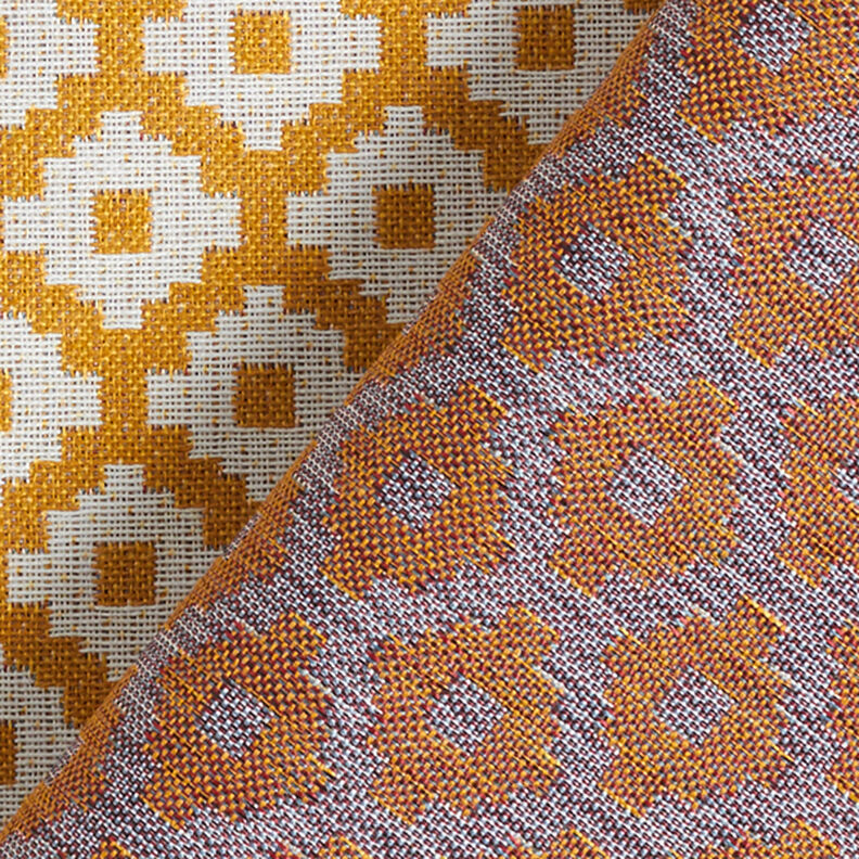 Outdoor fabric jacquard rhombus – mustard,  image number 4