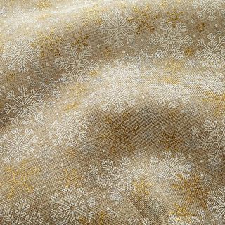 Decor Fabric Jute-Look Snowflakes – natural/white, 