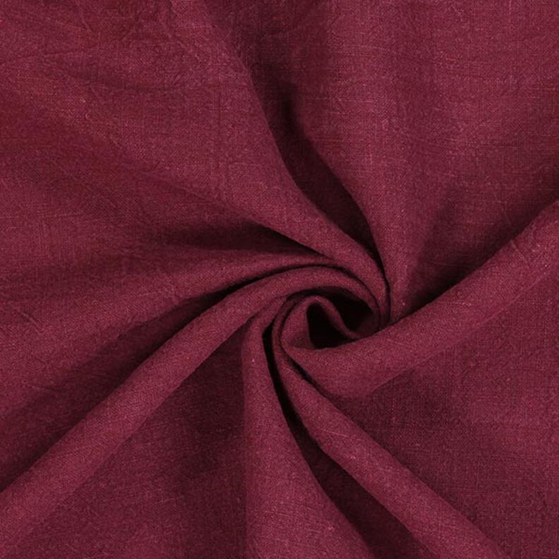 Linen fabric ramie mix stonewashed, heavy quality – burgundy,  image number 1