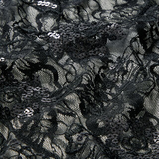 Sequin embroidery lace – black, 