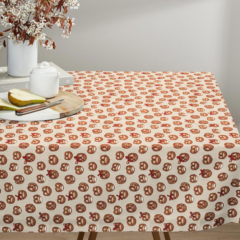 Decor Fabric Half Panama pretzels – brown/natural, image number 8